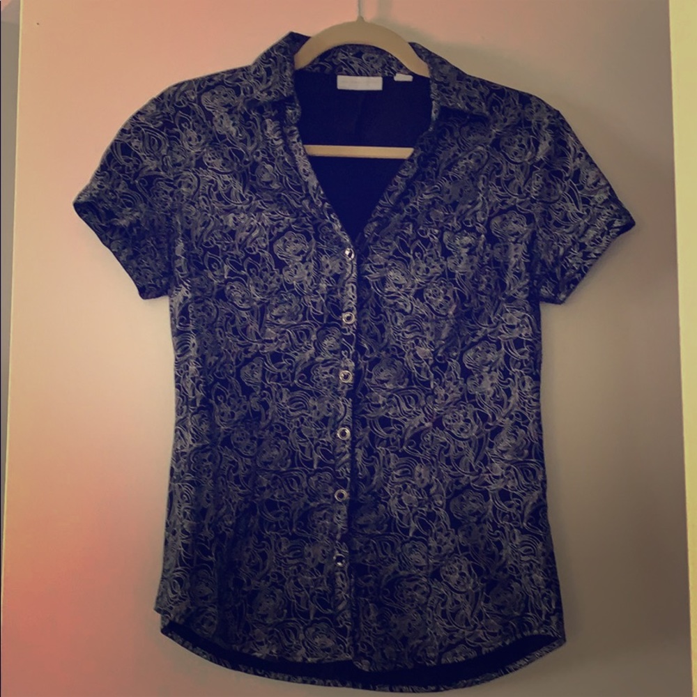 Short sleeve button down blouse